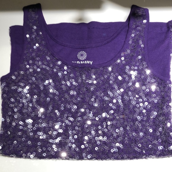 Old Navy Purple Sequin Tank Top Size XSmall - Picture 1 of 9